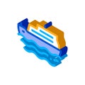 Pleasure Boat isometric icon vector illustration