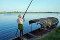 A pleasure boat in a lagoon near Marari Beach in India