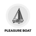 Pleasure Boat Line Icon Royalty Free Stock Photo