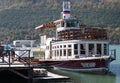 Pleasure boat moored on the beach. Royalty Free Stock Photo