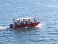 Pleasure boat in the open Mediterranean Sea in Acre, Israel.