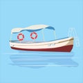 Pleasure boat, rest, travel, vector, illustration, isolated