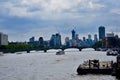 Pleasure boat ride on the Thames river Royalty Free Stock Photo