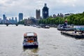 Pleasure boat ride on the Thames river Royalty Free Stock Photo