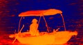 Pleasure boat and rower infrared