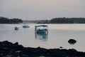 Pleasure Boats at Blue Bay Beach, Mauritius Royalty Free Stock Photo