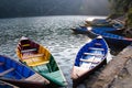 Pleasure boats at Fewa lake in Pokhara,Nepal Royalty Free Stock Photo