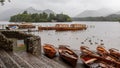 Pleasure boats for hire on Derwent Water, the Lake District, UK Royalty Free Stock Photo