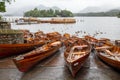 Pleasure boats for hire on Derwent Water, the Lake District, UK Royalty Free Stock Photo