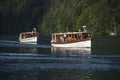 Pleasure boats on the Koenigssee lake close to Berchtesgaden, Ge
