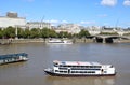 Pleasure boats on River Thames, London, England Royalty Free Stock Photo