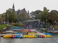 Pleasure boats Stockholm harbor tourism Royalty Free Stock Photo