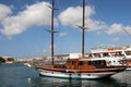 Valletta, Malta, July 2014. Pleasure boats for tourists in the harbor.