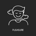 Pleasure chalk white icon on black background