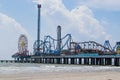 Pleasure Pier on Galveston Island, Texas extends out into the Gulf of Mexico