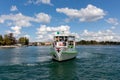Pleasure ship in the bay of the city of Konstanz on Lake Constance