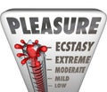 Pleasure Thermometer Measuring Enjoyment Comfort Ecstasty Level