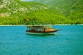 Pleasure yacht in the Green Canyon. Royalty Free Stock Photo