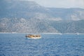 Pleasure yacht near the Mediterranean shore of Turkey