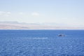 Pleasure yacht in the Red Sea against the mountains Royalty Free Stock Photo