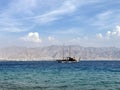 Pleasure yacht in the Red Sea Bay