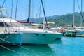 The pleasure yachts while at sea Kekova, Turkey Royalty Free Stock Photo