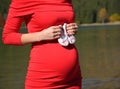 Pleasured pregnant young woman Royalty Free Stock Photo