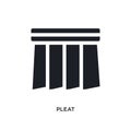 pleat isolated icon. simple element illustration from sew concept icons. pleat editable logo sign symbol design on white