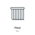 Pleat outline vector icon. Thin line black pleat icon, flat vector simple element illustration from editable sew concept isolated