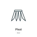 Pleat outline vector icon. Thin line black pleat icon, flat vector simple element illustration from editable sew concept isolated Royalty Free Stock Photo