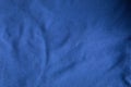 Pleated cotton fabric background blue with soft wave folds texture Royalty Free Stock Photo