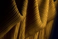 Pleated Fabric in long line drape with shadow Royalty Free Stock Photo