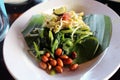 Plecing kangkung, a traditional salad dish from Lombok or Bali,