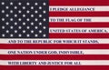 The pledge of allegiance on a flag