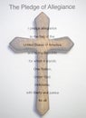 The Pledge of Allegiance overlaid with cross