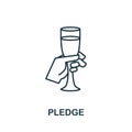 Pledge icon from party collection. Simple line element pledge for templates, web design and infographics