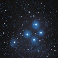 Pleiades, open cluster in constellation Taurus. Generative Artificial Intelligence Royalty Free Stock Photo