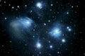 The Pleiades reflection nebula in the constellation of Taurus. Open star cluster Royalty Free Stock Photo