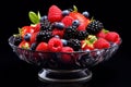 Plentiful Bowl various berries. Generate Ai