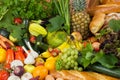 Plenty of fruit, vegetables and bread Royalty Free Stock Photo