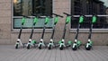 Electronic Rental Scooters from Lime in Downtown Helsinki, Finland