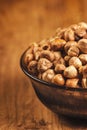 Plenty of ripe hazelnuts in bowl