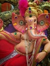 Various shapes and sizes of lord Ganesha displayed in the market.