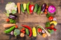 Plenty of vegetables on wooden table Royalty Free Stock Photo