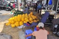 Plenty of watermelon are for sale in a street market in Vietnam