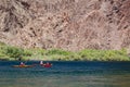 Pleople are kayaking in Lake Mead, Arizona