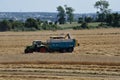 PLERIN, FRANCE -August 03 2018 :Combine harvester at Plerin