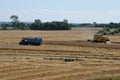 PLERIN, FRANCE -August 03 2018 :Combine harvester at Plerin