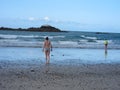 PLERIN, FRANCE 13 JULY, 2016: People on the foreshore at Martin beach