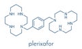 Plerixafor cancer drug molecule. Skeletal formula.